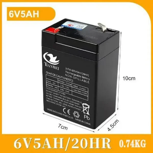 Bateria de potencia para vehículos eléctricos de niños, coches de juguete, motocicletas, cochecitos de bebé, baterías de 6V y 12V - Image 2